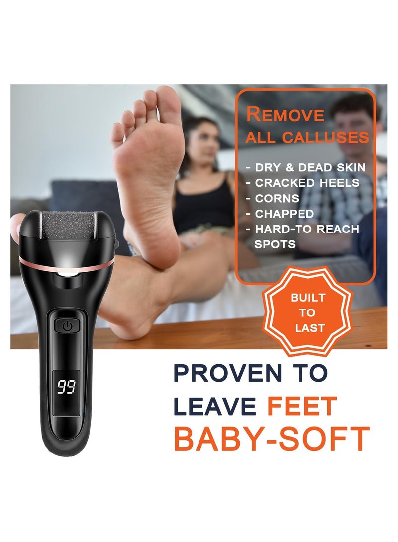 general Callus Remover for Feet, 13-in-1 Professional Pedicure Tools Foot Care Kit, Foot Scrubber Electric Feet File Pedi for Hard Cracked Dry Dead Skin, 3 Rollers, 2 Speed, Battery Display  - Image 2