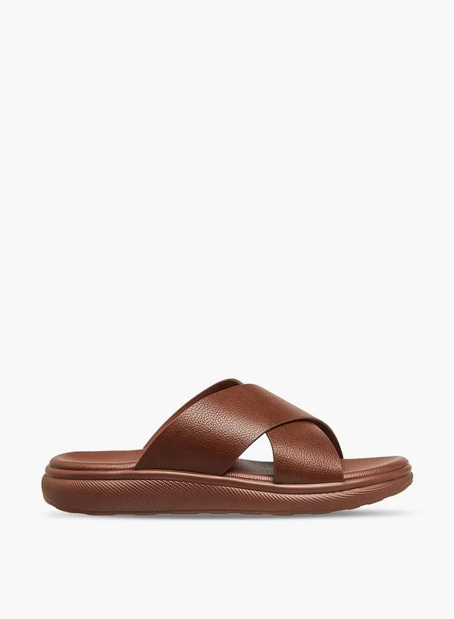 LBL by Shoexpress TAN Men Solid Cross Strap Sandals for Men | Best Price UAE