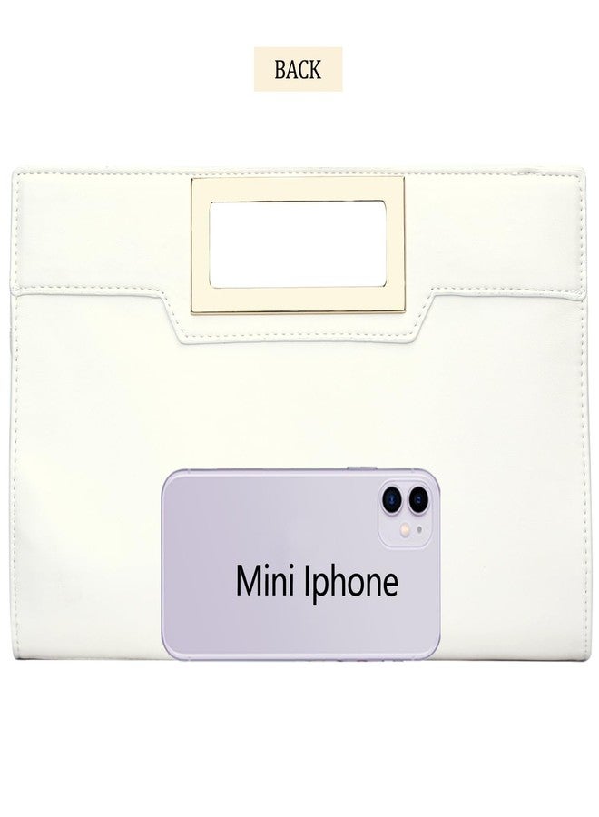 KKXIU Women Clutch Purse Elegant Pleated Evening Bag for Wedding Prom Bridal with Chain Strap (Cream White) - Image 4