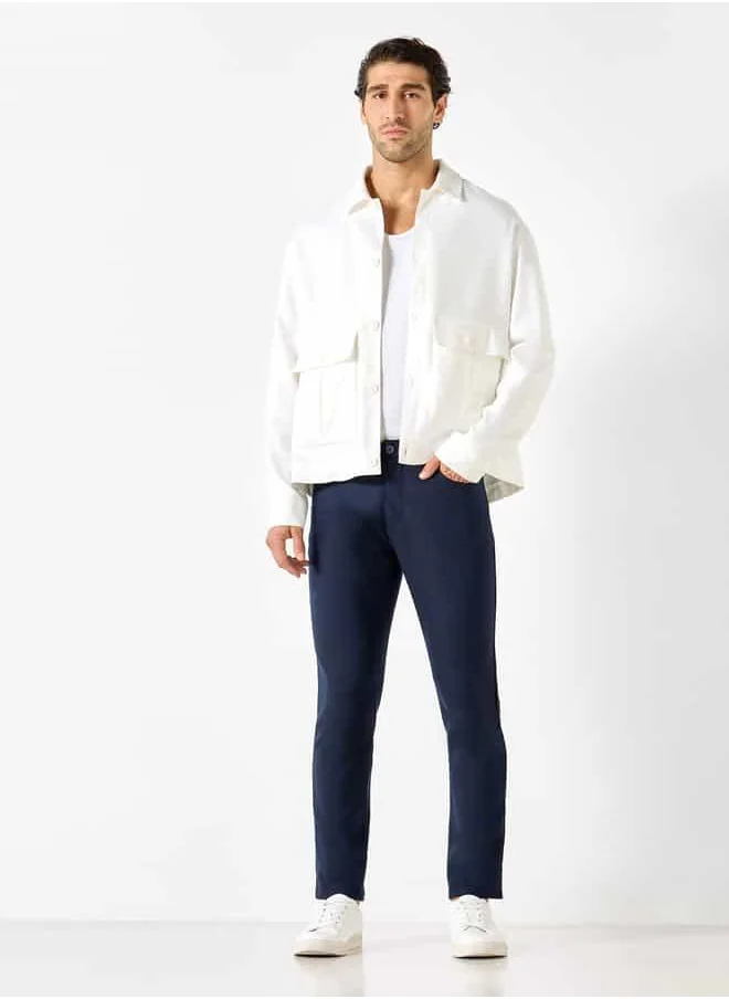 ايكونيك Iconic Slim Fit Pants with Pockets