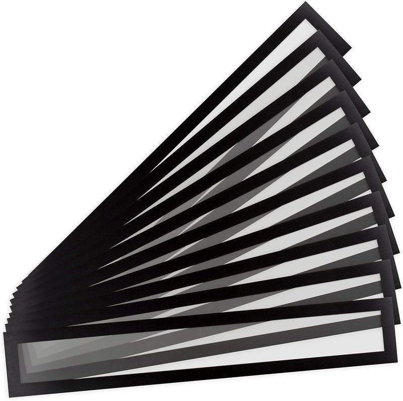 Tarifold Magnetic PRO Title Frames 1725 inches x 3 inches Black Border 10 SignsPack 195227 - Image 1