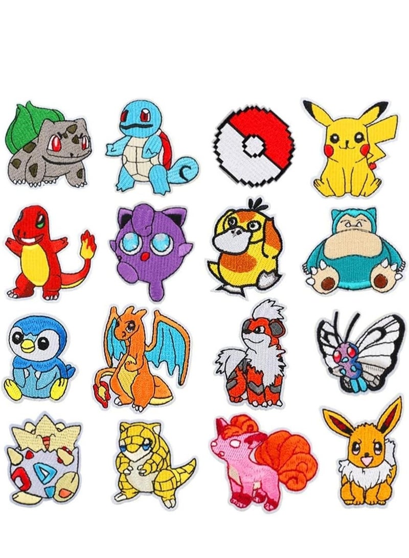 Iron on Patches, 16 Pieces Embroidered Applique Sonic Patches,Sew On Iron on Patches Fabric Repair Patches Cartoon Sonic Patches for Kids Adult Clothes Jeans Jackets Hats Shoes Backpacks - Image 1