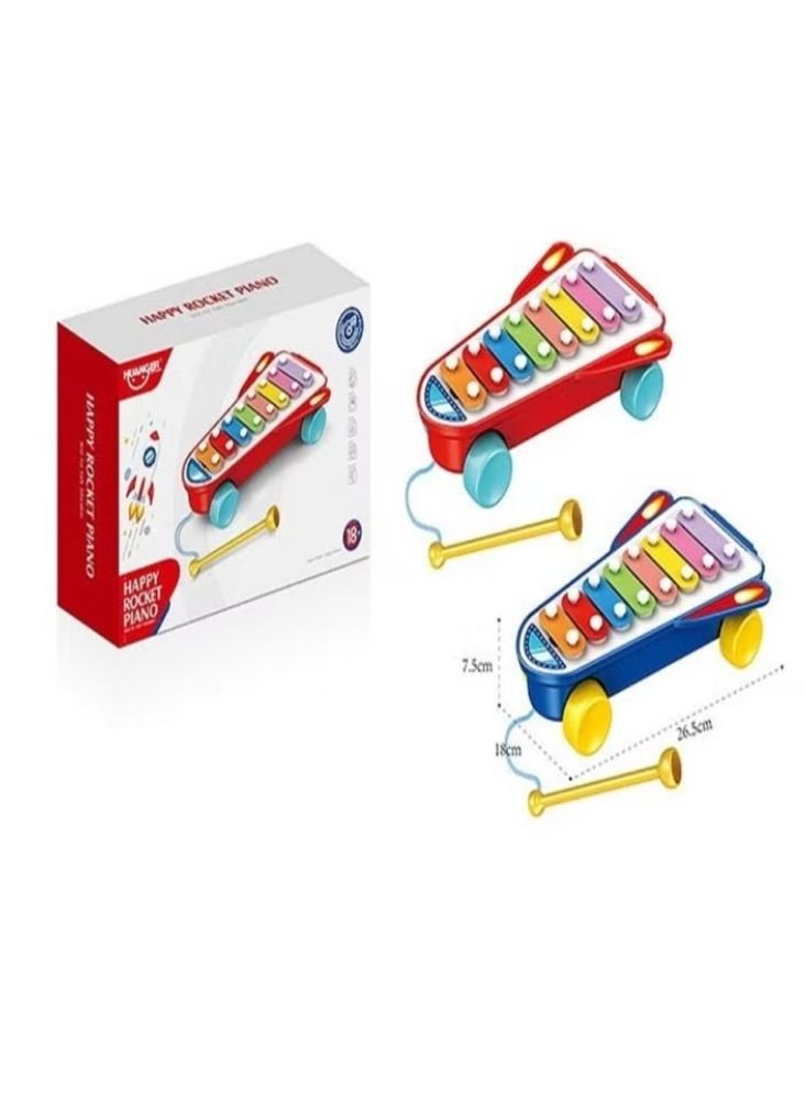 Classic Xylophone Eight-tone Hand-Knocking Piano 2 -in-One Ducational Percussion Instrument for Infants Early Education Music Toys