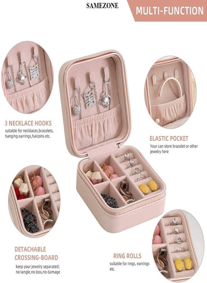 SAMEZONE Mini Jewelry Organizer Box for Women Travel Ring, Pendant, Earring, Necklace Storage Case PU Leather jewellery organisers (MULTICOLOR) - Image 5