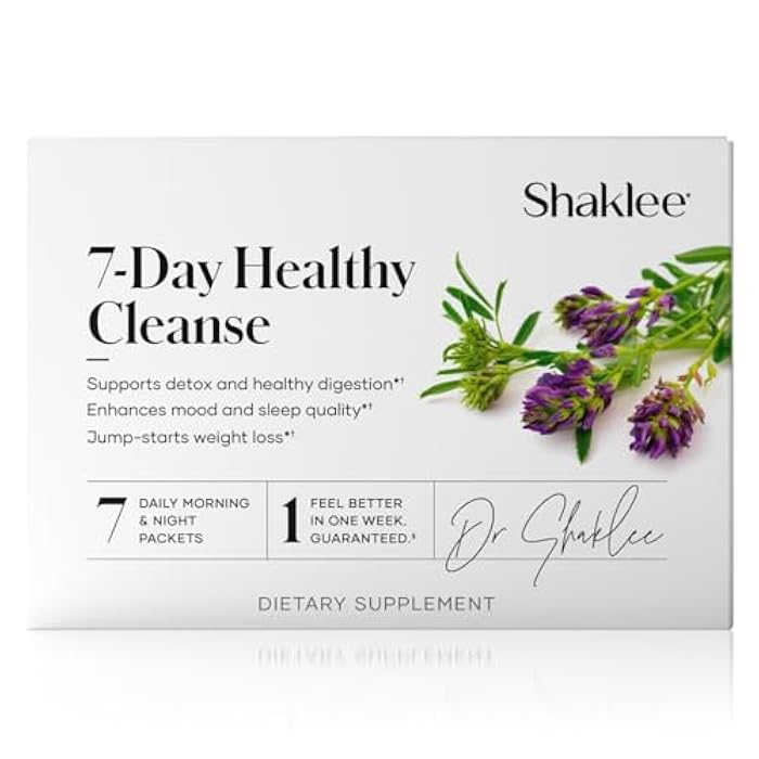 Shaklee - 7-Day Healthy Cleanse: Complete System Reset, and Energy Boost - With Probiotics, Liver Support, and Herbal Cleanse - Step-by-Step Guide - 7 Daily Morning & Night Packets - Image 1