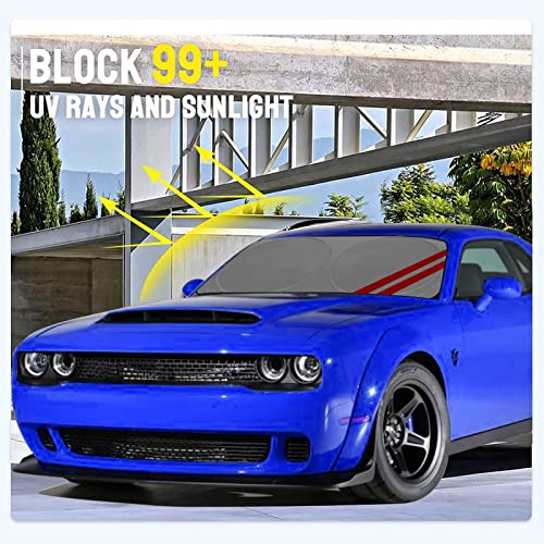 GZSH Front Windshield Sunshade Compatible with Charger Challenger Durango Ram Models Avenger Foldable Custom Fit Windshield Sun Shade Front Window Sun Shade Shield Protector - Image 2