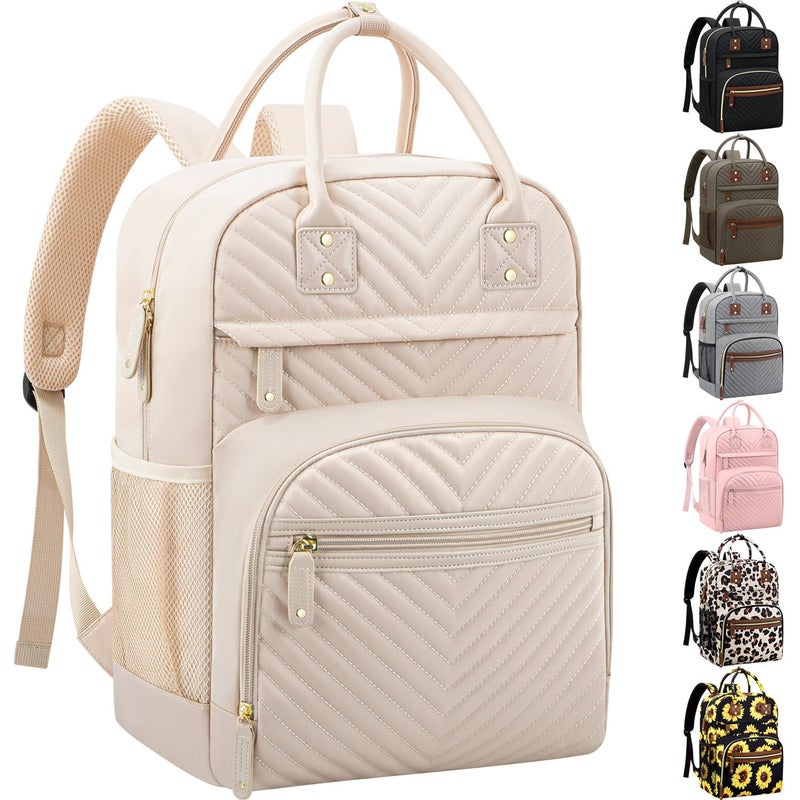 Tenot Diaper Bag Backpack Tote for Women Large Capacity, Baby Bag with Insulated Pockets Multifunctional Diaper Bags For Baby Girl Boy Waterproof Baby Bags For Boys Girls Maternity Bag Beige - Image 1