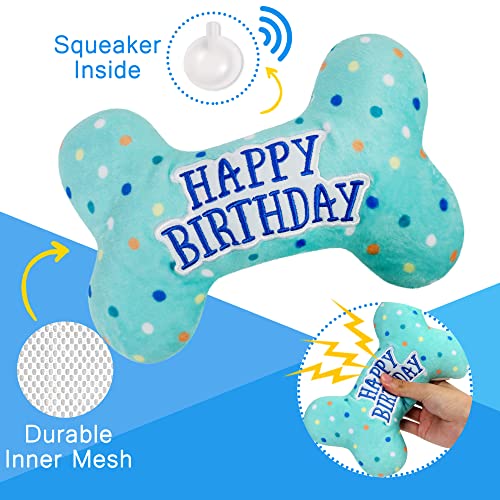 Prime Pets Dog Birthday Toys, Plush Dog Squeaky Toys, Stuffed Puppy Chew Toy for Small Medium Large Dogs, Bone Pet Toy - Image 2