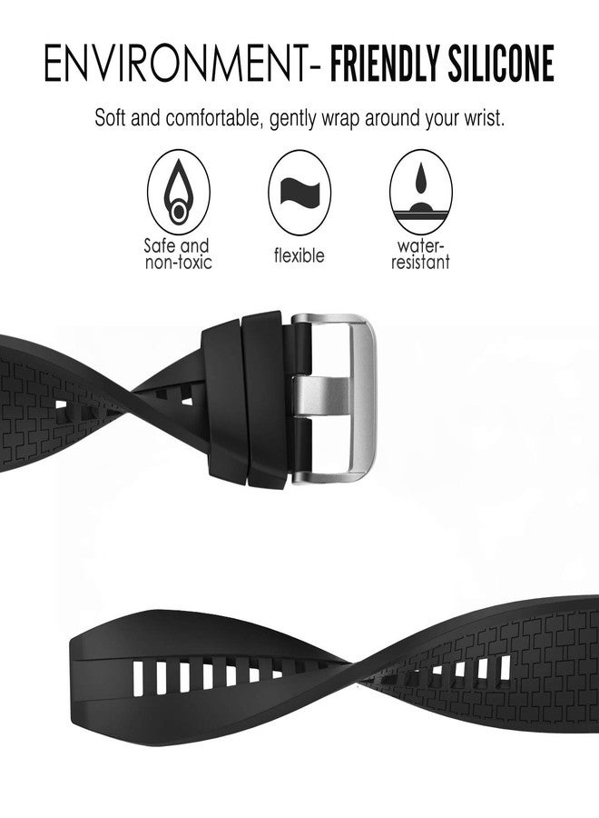 Moko Strap Compatible with Huawei Watch 3/3 Pro/GT3/GT2/GT 46mm/GT2 Pro/GT2e/Galaxy Watch 3 45mm/Galaxy Watch 46mm/Gear S3 Frontier, [3 Pack] 22mm Silicone Watch Band, Black/White/Midnight Blue - Image 2