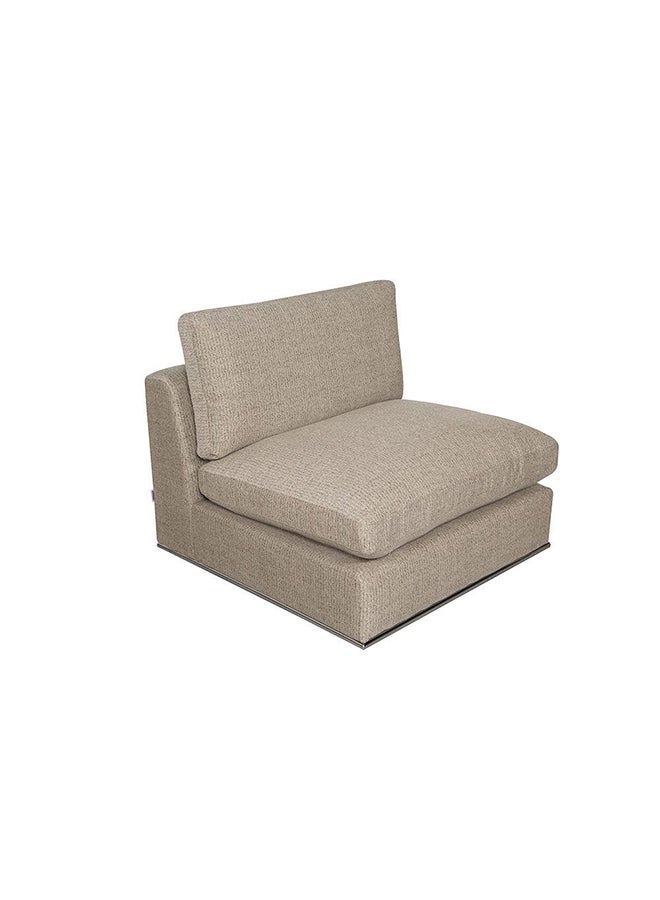 DANUBE HOME Paddington 1 Seater Armless Fabric Modular Sofa Accent Chair Modern Design One Seat Sofas Comfortable Living Room Seating Furniture For Home L 96 x W 103 x H 66 cm Melange Brown - Image 1