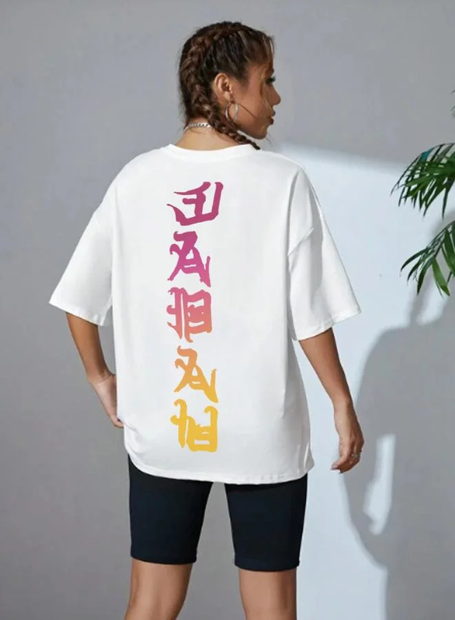 Take Two Women White Printed Oversized T-Shirt By Rigo