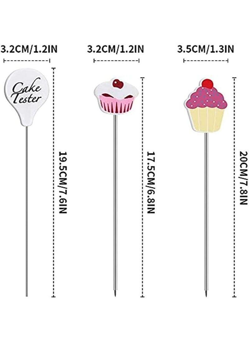 Oasisgalore - 3 PCS Stainless Steel Cake Tester Set - Cake Probes & Skewers for Muffins, Cupcakes & Breads - Image 1
