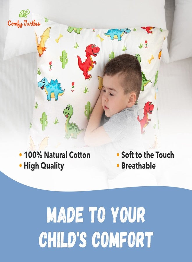Comfy Turtles Toddler Pillowcase 13x18 Dinosaur - Cotton Travel Pillowcase Cover, Soft Dinosaur Pillow Cases for Toddler Boys - Multicolored Dinosaurus - Image 4
