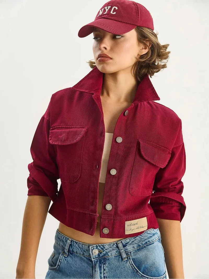 Bianco Lucci LUCCI Gabardine Buttoned Jacket