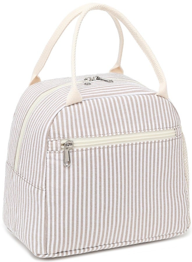 LEDAOU Lunch Box for Women Insulated Lunch Bag Corduroy Lunch Tote Bags Leakproof Cooler Lunch Case for Travel Work Picnic - Image 1