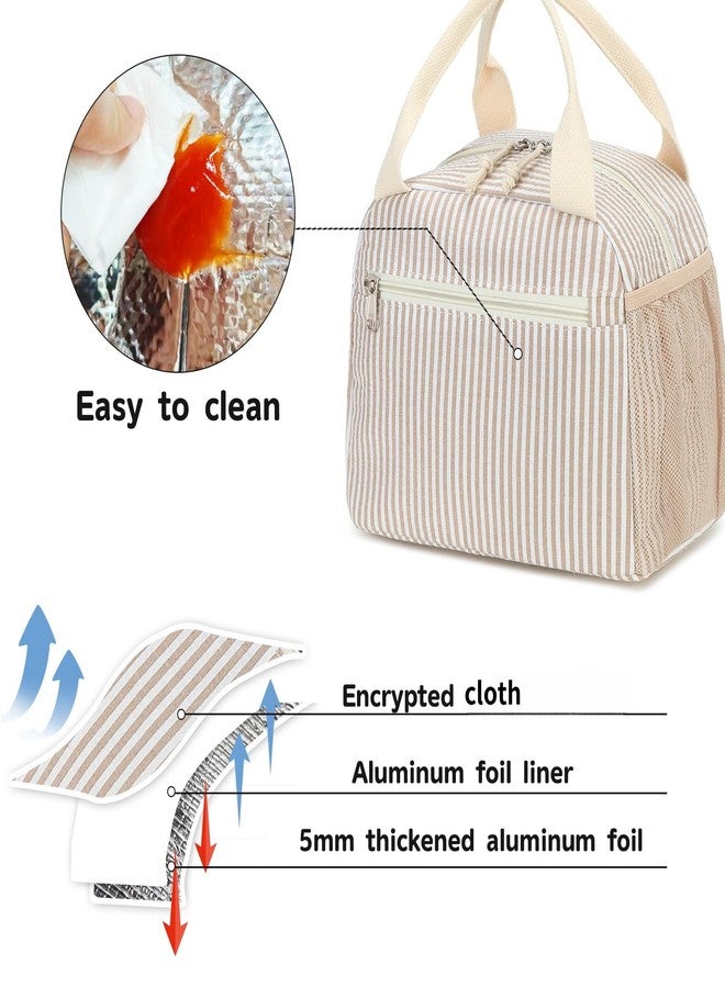 LEDAOU Lunch Box for Women Insulated Lunch Bag Corduroy Lunch Tote Bags Leakproof Cooler Lunch Case for Travel Work Picnic - Image 3