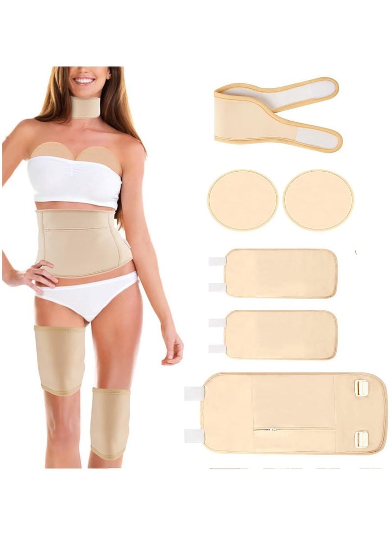 general Back, Neck, Legs and Knees Castor Oil Wraps, 6-Piece Reusable Organic Cotton Castor Oil Wrap Sleeves, Flannel Castor Oil Compression Pads - Image 1