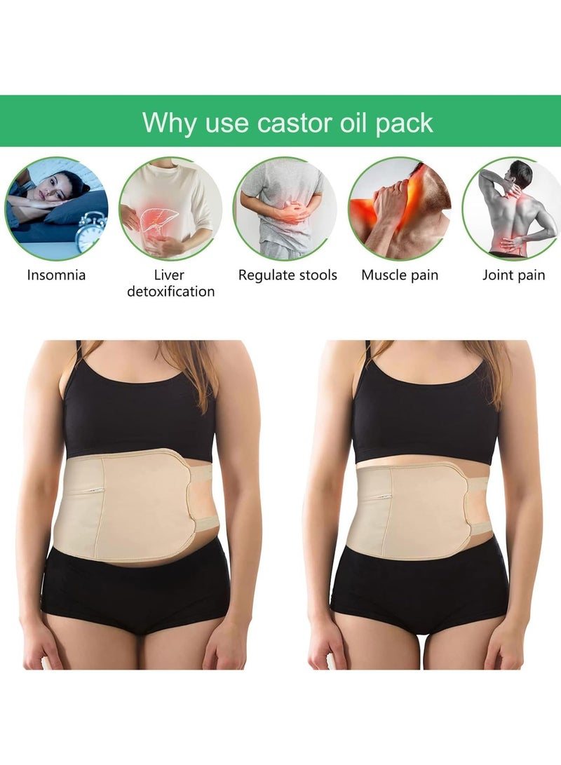 general Back, Neck, Legs and Knees Castor Oil Wraps, 6-Piece Reusable Organic Cotton Castor Oil Wrap Sleeves, Flannel Castor Oil Compression Pads - Image 2