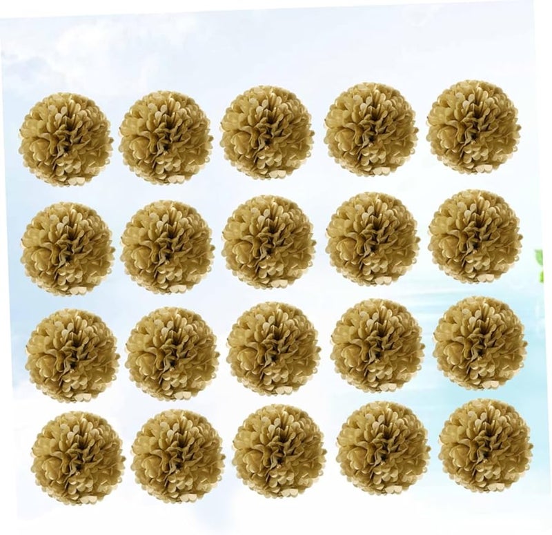 20 قطعة من كرات أزهار ورقية بوم بومز ألوان نابضة بالحياة سهلة التجميع زفاف حفلة عيد ميلاد ديكورات - Image 4