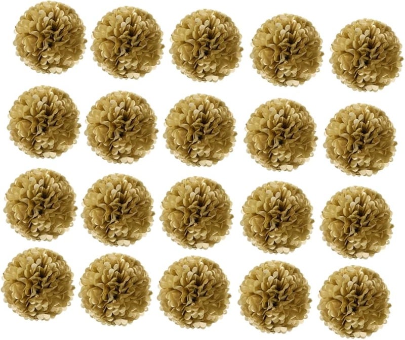 20 قطعة من كرات أزهار ورقية بوم بومز ألوان نابضة بالحياة سهلة التجميع زفاف حفلة عيد ميلاد ديكورات - Image 1