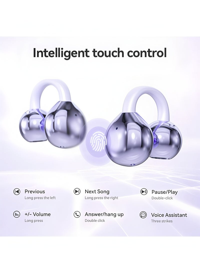 Flyview Ear Clip Earbuds Mini Open Ear Headphones Wireless Bluetooth Earphones for Sport Workout Driving Walking Running Compatible with iPhone Android - Image 3