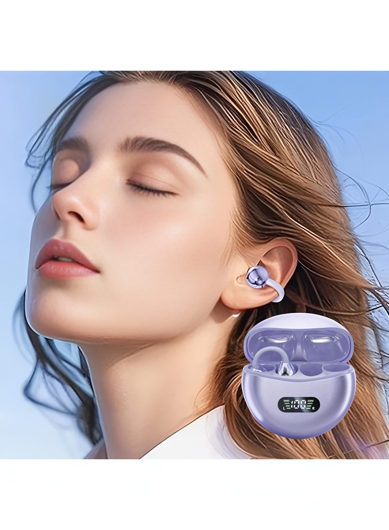 Flyview Ear Clip Earbuds Mini Open Ear Headphones Wireless Bluetooth Earphones for Sport Workout Driving Walking Running Compatible with iPhone Android - Image 1