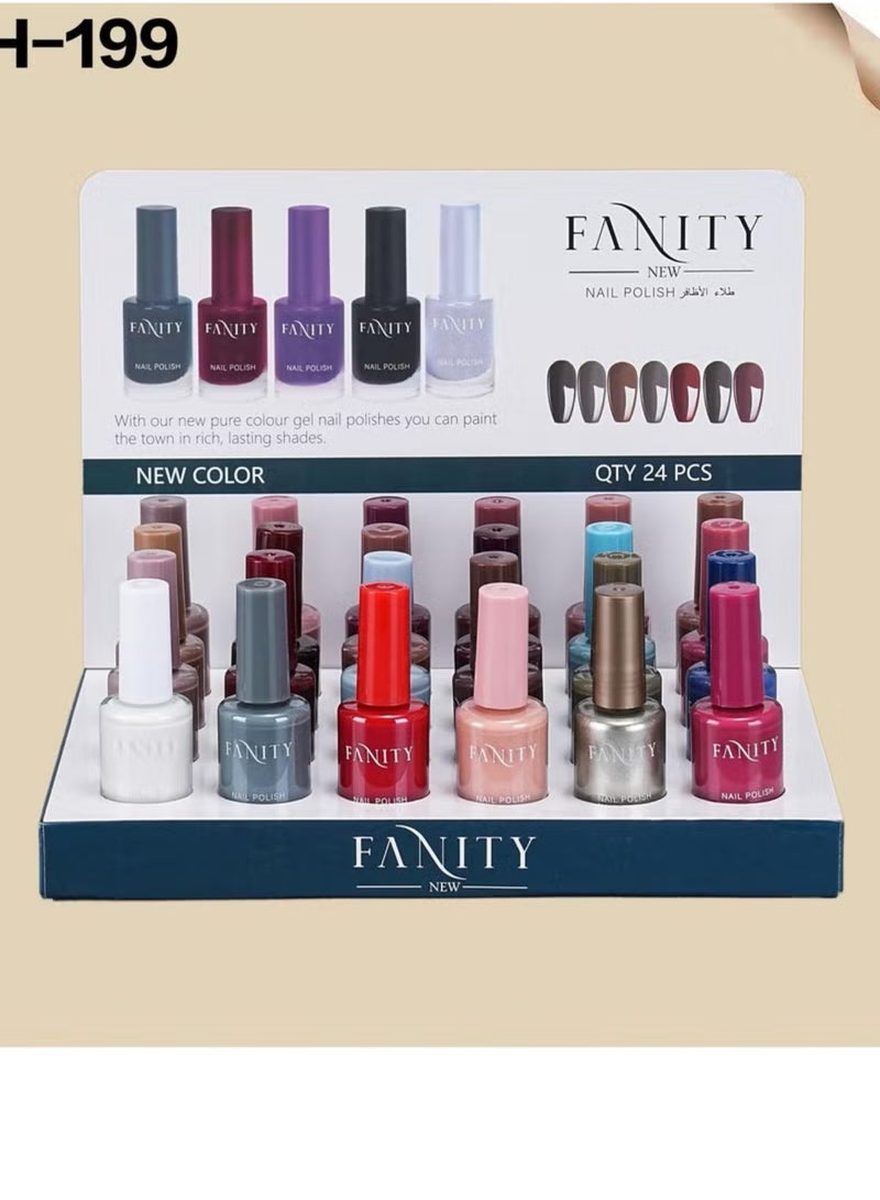 فانيتي طلاء الأظافر الجل الجديد ذو الألوان النقية 24 قطعة