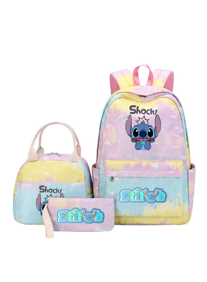 Stitch Cartoon Backpack Three-Piece Set