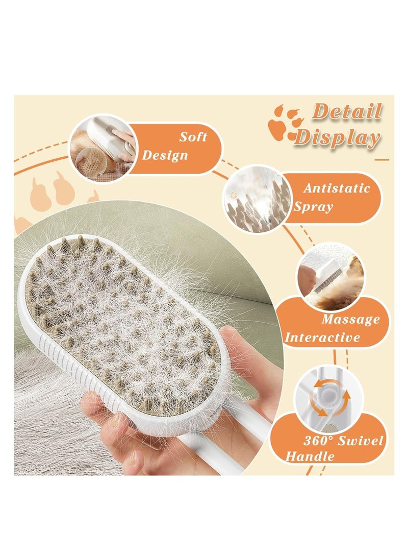 3 in 1 Electric Pet Steam Brush, Hair Removal Spray, 360° Rotating Handle, Silicone Steam Massage Comb, Rechargeable, Multifunctional Pet Grooming Brush for Dog Cat Grooming and Easy Hair Removal - Image 5