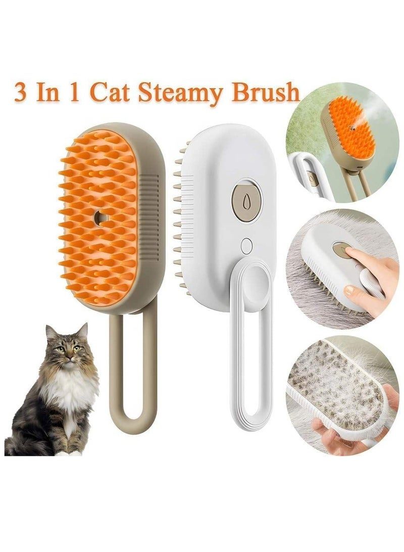 3 in 1 Electric Pet Steam Brush, Hair Removal Spray, 360° Rotating Handle, Silicone Steam Massage Comb, Rechargeable, Multifunctional Pet Grooming Brush for Dog Cat Grooming and Easy Hair Removal - Image 2