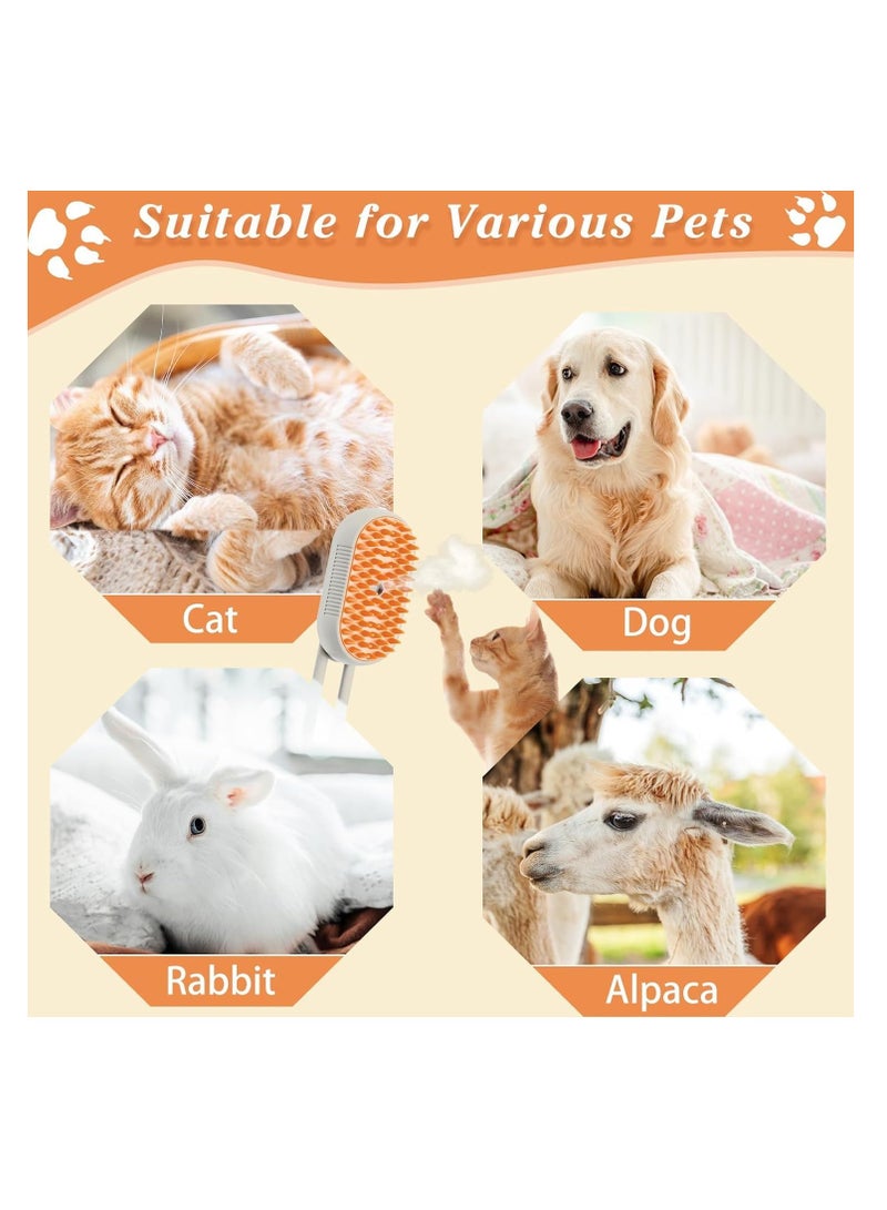 3 in 1 Electric Pet Steam Brush, Hair Removal Spray, 360° Rotating Handle, Silicone Steam Massage Comb, Rechargeable, Multifunctional Pet Grooming Brush for Dog Cat Grooming and Easy Hair Removal - Image 3