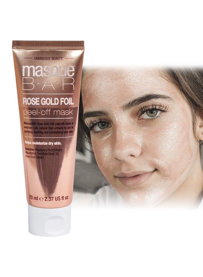 masque Bar قناع تقشير الوجه برقائق الذهب الوردي (70 مل/أنبوب) علاج العناية بالبشرة الكورية للجمال، يزيل السموم من المسام ويحسن البشرة ويجعل البشرة تبدو أكثر توهجًا وإشراقًا - Image 1
