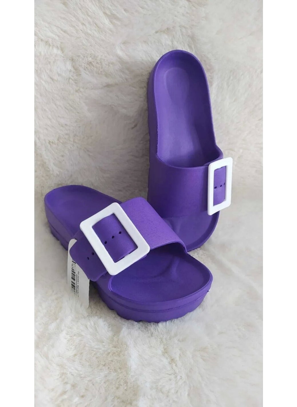 Gezer - Non-Slip Sole Women's Slippers Purple with Buckle - Image 1