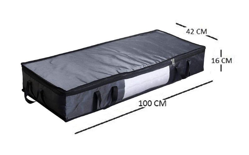 Kuber Industries Plain Deisgn Rexene Underbed Storage Organizer GreyStandardCTKTC0874 - Image 3