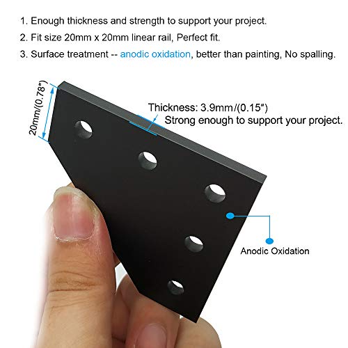 BLCCLOY 4Sets 20x20 Series L Shape Joint Bracket with Screws and Nuts Interior Corner Connector for 2020 Aluminum Extrusion Profile 3D Printer Frame - Image 4