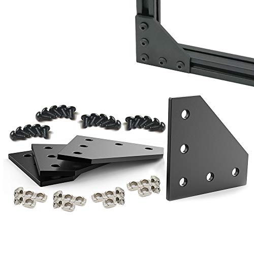 BLCCLOY 4Sets 20x20 Series L Shape Joint Bracket with Screws and Nuts Interior Corner Connector for 2020 Aluminum Extrusion Profile 3D Printer Frame - Image 1