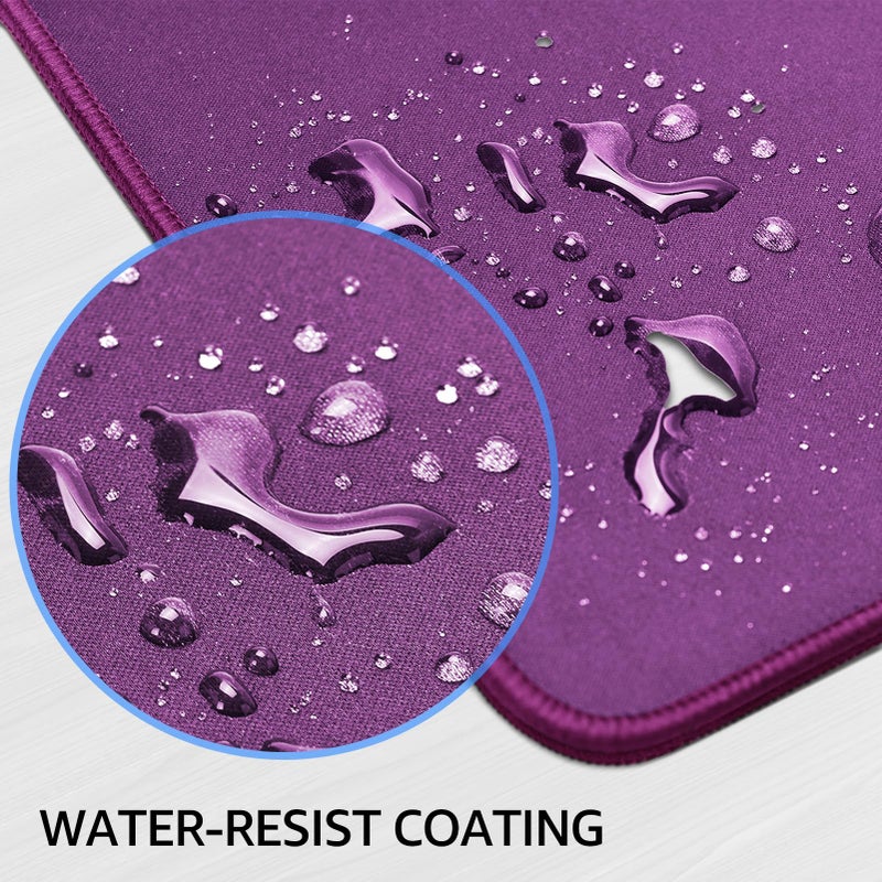 KTRIO Large Gaming Mouse Pad Desk Mat, Superior Micro-Weave Cloth, Non-Slip Rubber Base, Stitched Edges, Water-Resistant, for Gamer, Office & Home, 31.5 x 15.7 Inchï¼ŒViolet Purple - Image 5