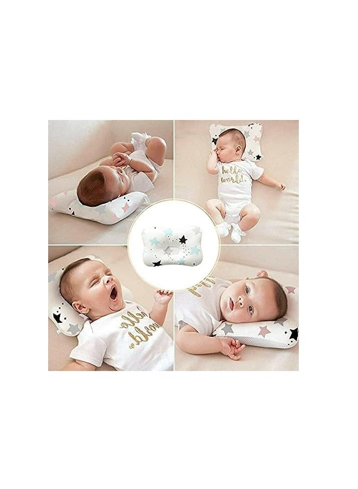 4 Pillows For Newborns, Breathable Infant Head Shaping Protection Pillow For Flat Head Syndrome, Washable Baby Head Support Pillow For Girls And Boys - Blue And Pink - Multi Shape - Image 2