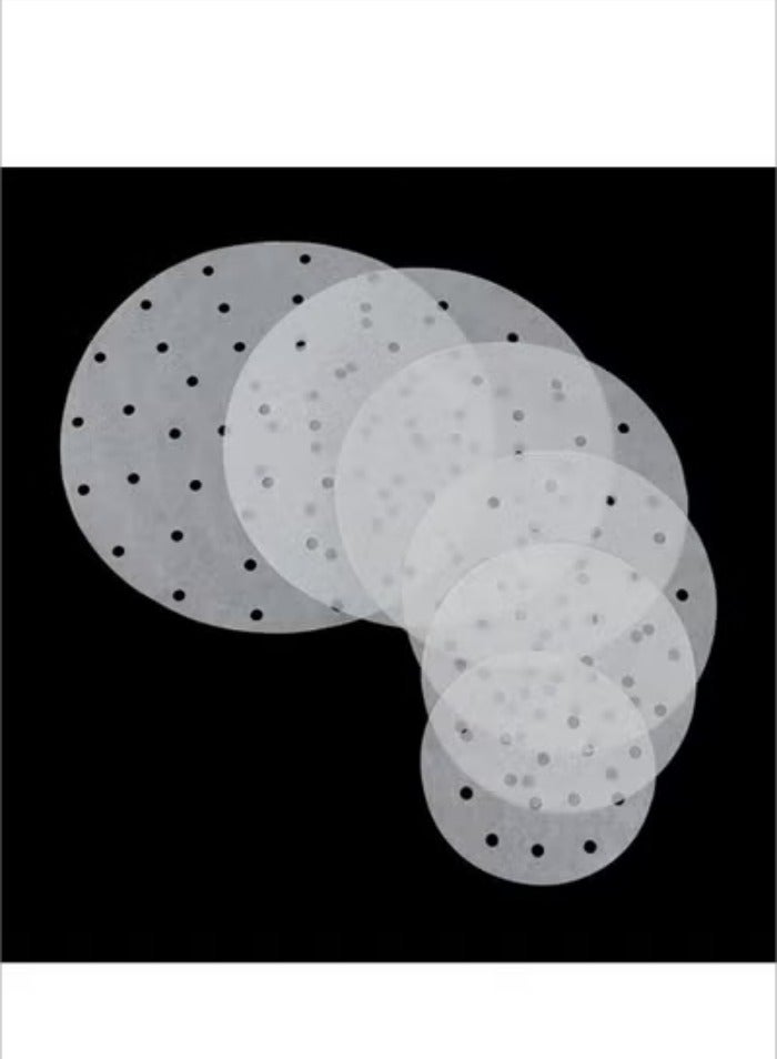 200 Pcs Air Fryer Liner, Round Non-Stick Steamer Mat, Premium Parchment Paper for Baking, Oven, Air Fryer, Bamboo Steamer 6 inches White Multicolour 6inch - Image 4