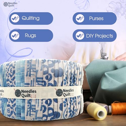NEEDLES QUILT STUDIO Jelly Roll Fabrics for Quilting Clearance 40 Strip 2.5" x 44" | Cotton Strips Bundles – Perfect Quilting Fabric for Sewing, Precut Quilt Projects, and DIY Crafts (Scandinavian Cottage) - Image 5