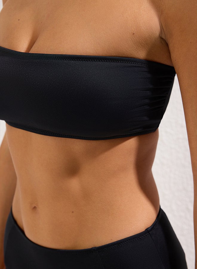 trendyol Black Strapless High Waist Hipster Bikini Set  - Image 4