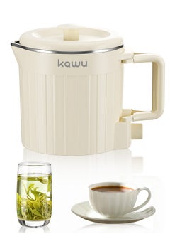Kawu Foldable Small Electric Kettle, 800ml Portable Tea Kettle Mini Electric Teapot Small Water Boiler with storage bag, 304 Stainless Steel, Auto Shut Off, for Travel, Camping, RV, Home  - Image 1