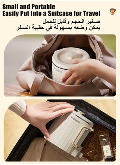 Kawu Foldable Small Electric Kettle, 800ml Portable Tea Kettle Mini Electric Teapot Small Water Boiler with storage bag, 304 Stainless Steel, Auto Shut Off, for Travel, Camping, RV, Home  - Image 2