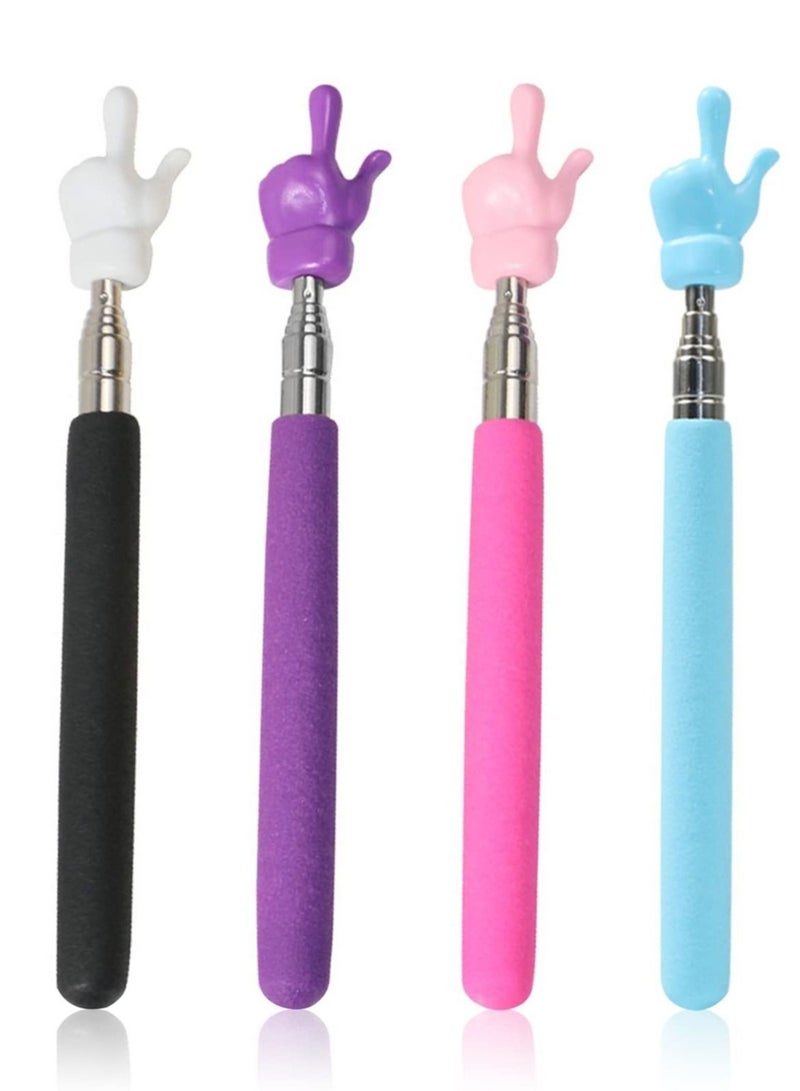 Captaintech Children Finger Reading Stick, Point Reading Pen Kindergarten Student Teacher Teaching Reading Picture Book Finger Shape Mini Pointer Stick 4PCS - Image 1