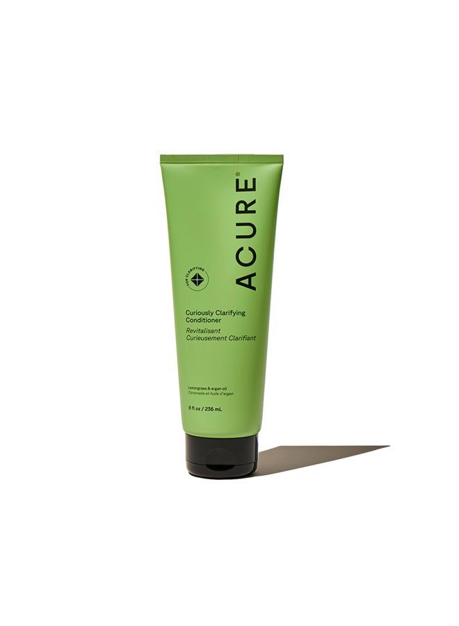 Acure بلسم توضيحي فضولي وزيت الأركان ينظف بلطف، يزيل التراكم، يعزز اللمعان ويعيد ترطيب الشعر ليمون غراس 8 أونصة سائلة - Image 1