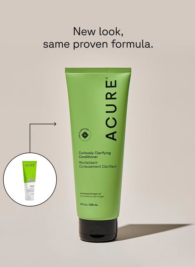 Acure بلسم توضيحي فضولي وزيت الأركان ينظف بلطف، يزيل التراكم، يعزز اللمعان ويعيد ترطيب الشعر ليمون غراس 8 أونصة سائلة - Image 2