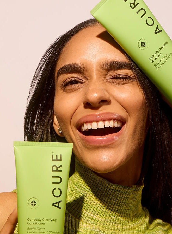 Acure بلسم توضيحي فضولي وزيت الأركان ينظف بلطف، يزيل التراكم، يعزز اللمعان ويعيد ترطيب الشعر ليمون غراس 8 أونصة سائلة - Image 3