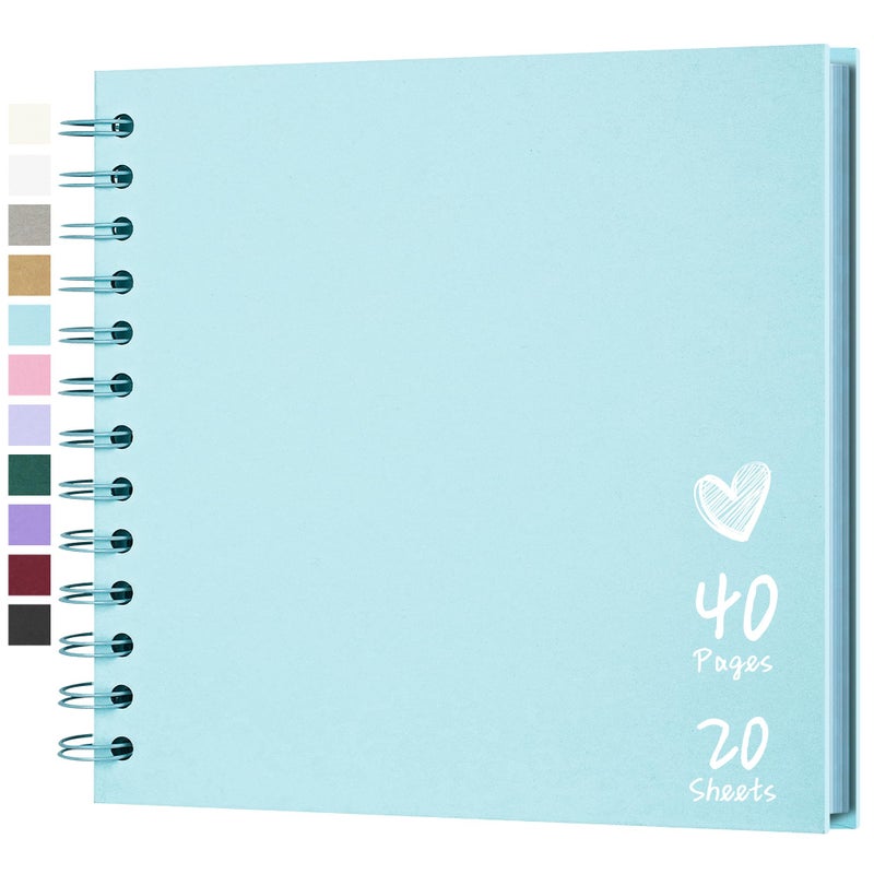 Hiwhy Scrapbook 7x7 Inch DIY Scrapbook Album Hardcover Kraft Paper Scrap Book Photo Albums 40 Pages Perfect for 4x6 / 5x7 Photos Memory Book for Family, Wedding - Image 1
