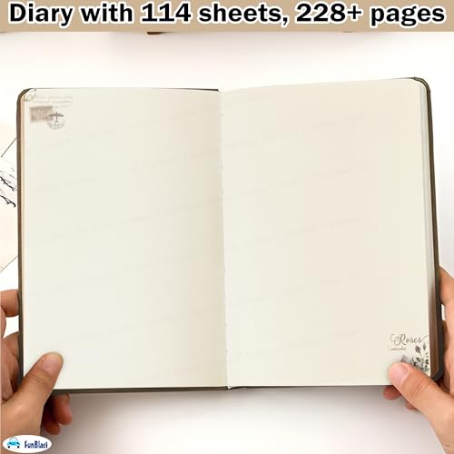 FunBlast Aesthetic Diary for Girls – Kawaii Diaries, Stylish Diary, Notebooks Diary for School, Home, Office, Travel Diary & Notebook – A5 Size (114 Sheets, 228+ Pages) (White Flower) - Image 2