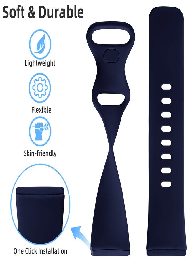 Getino Compatible With Fitbit Sense 2/Versa 4 Band for Women Men, Silicone Sport Accessories for Sense/Versa 3 Smartwatch, Large Black/Navy/Red/White - Image 5